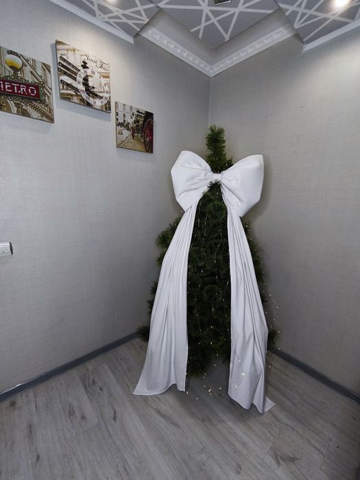 Новорічний бант,бант на ялинку. Бант з тканини