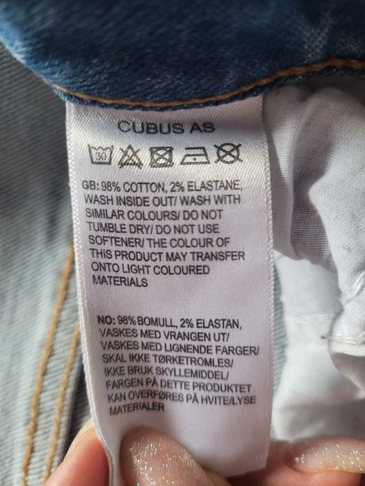 Jeansowe szerokie proste luzne spodnie wide leg wysoki stan 36 S jeans