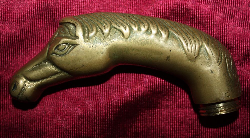 Ручка на трость. Конь. Бронза. Европа.