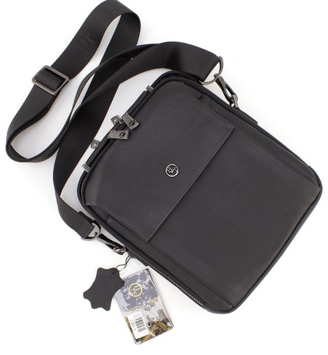 HT Leather шкіряна чоловіча сумка з ручкою  барсетка Сумка чоловіча через  плече шкіряна Мужская сумка