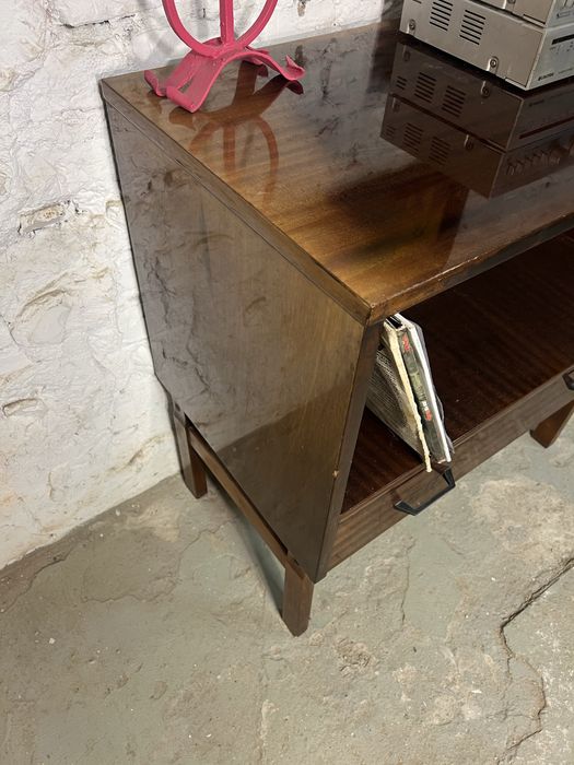 Stolik pod sprzęt rtv gramofon winyle prl vintage retro