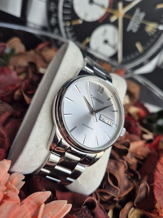 Zegarek automatyczny Cadisen C1032 Silver / Szafir / Seiko NH36A