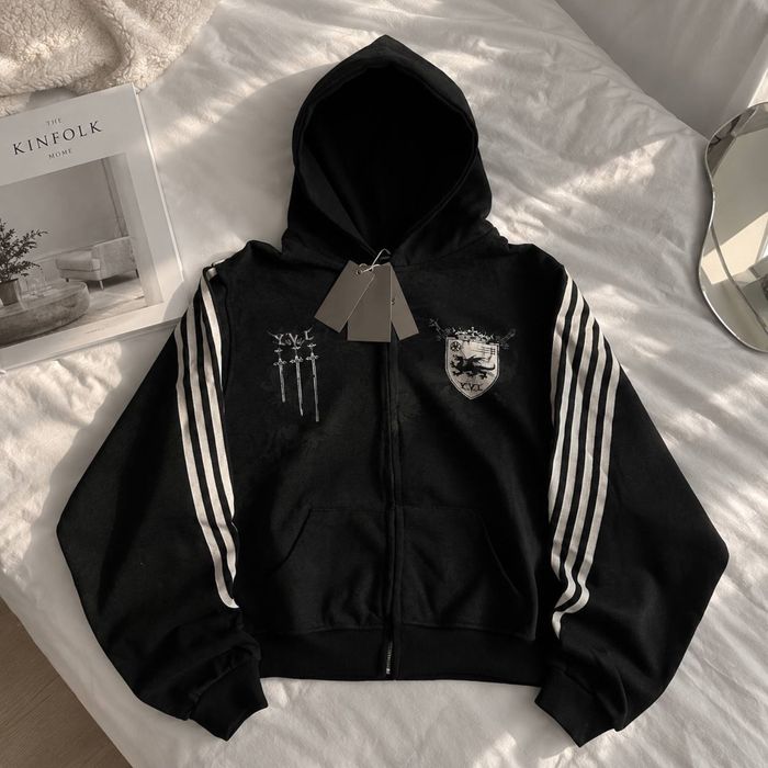 /БЕЗ ПЕРЕДОПЛАТ/Зіпка Cozy Worldwide / Y2K / Royal Knight Club / Waxed Black Zip Hoodie / Чорна кофта /Баленсіага/Супреме/Бурберрі