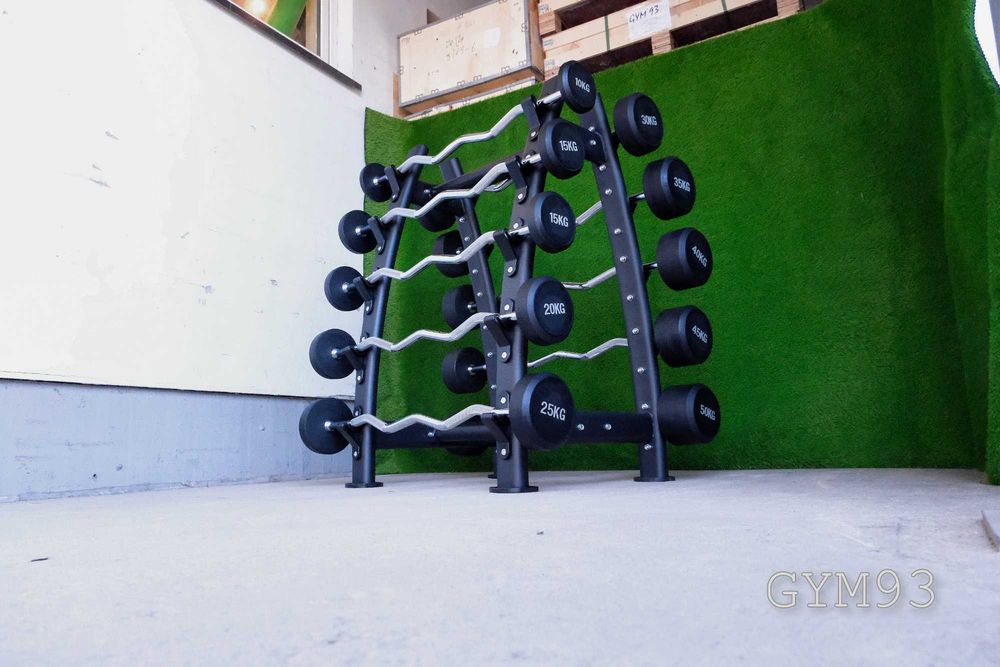 Zestaw sztang do 50 kg GIĘTYCH szary napis