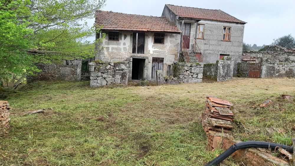 Limpeza de mato junto a edificações.