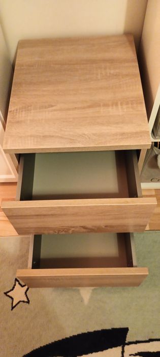 Stolik nocny LIMFJORDEN 2 szuflady kolor jasny naturalny dąb