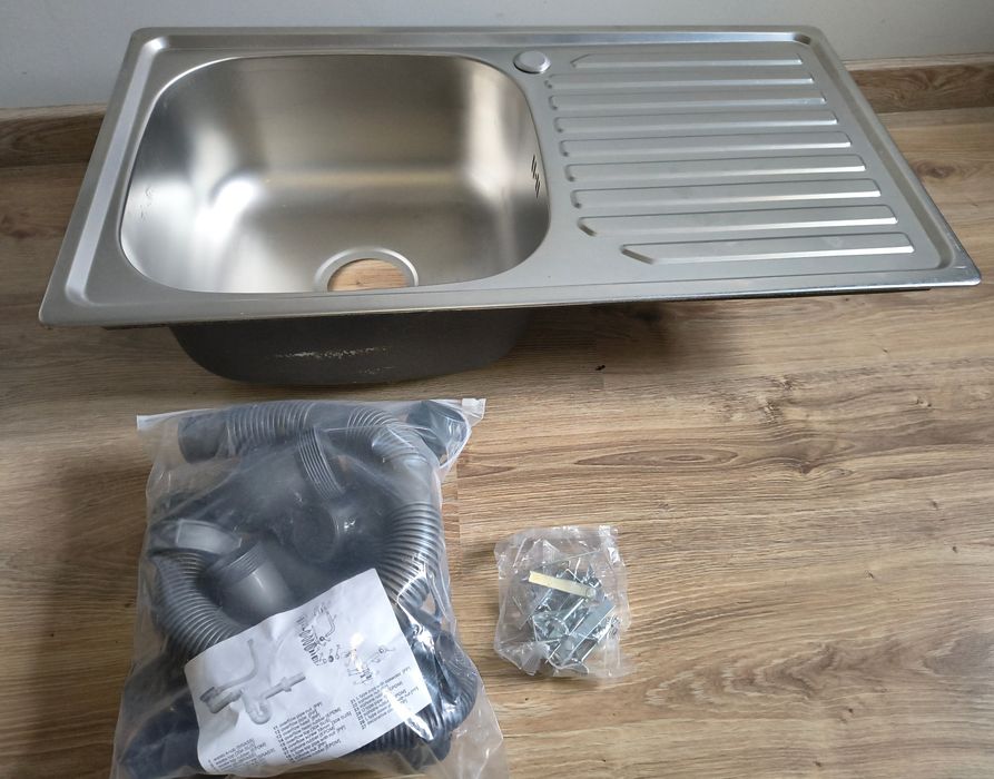 Zlewozmywak jednokomorowy stalowy kuchenny INOX 75x40 cm AGIS 2 gatunek