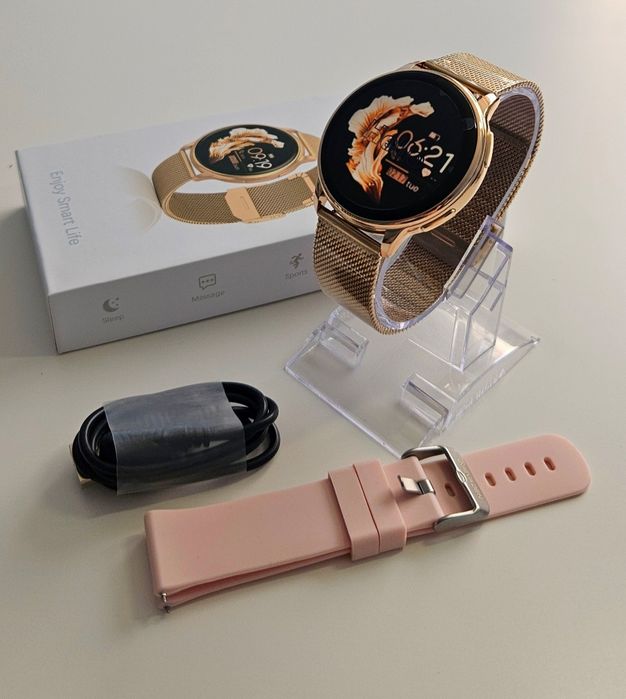 Smartwatch damski złoty bransoleta pasek