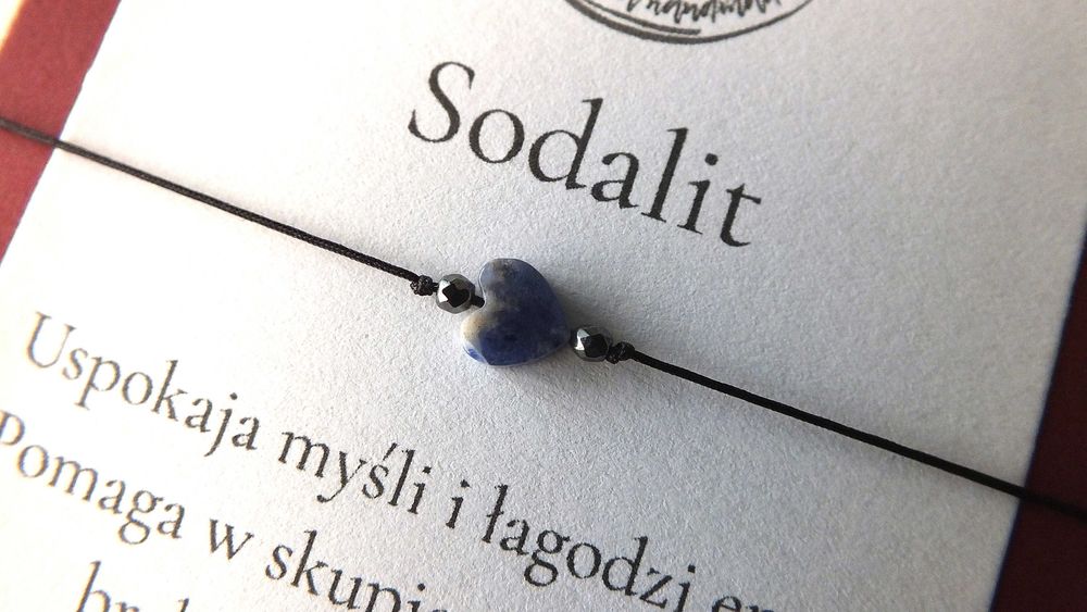 Bransoletka minimalistyczna Sodalit, serce, Walentynki