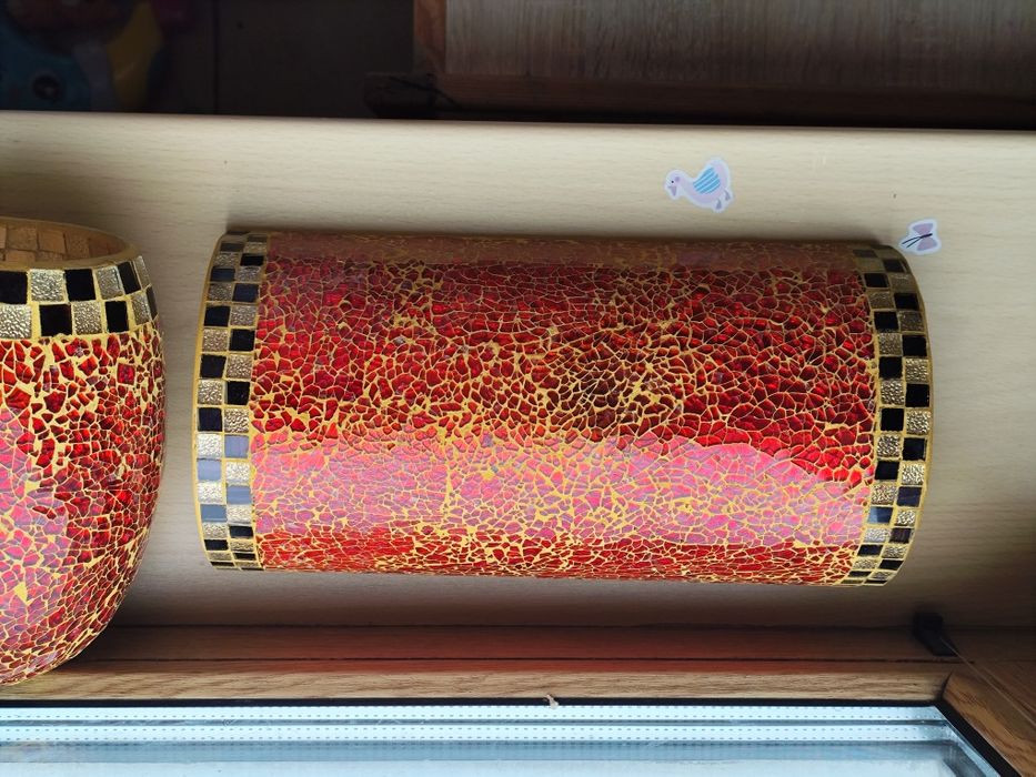 Комплект у стилі тіффані 3 плафони та настінний світильник