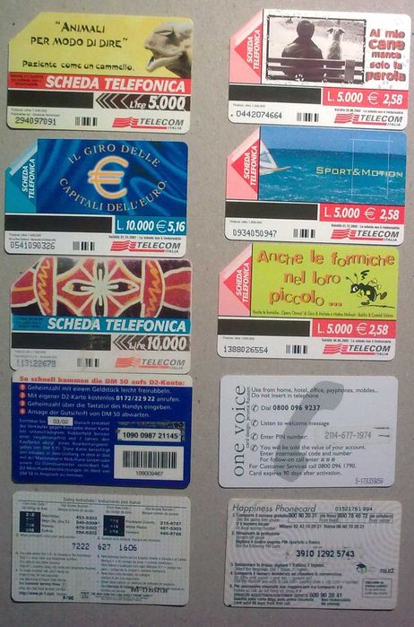 zestaw kart telefonicznych 26szt.