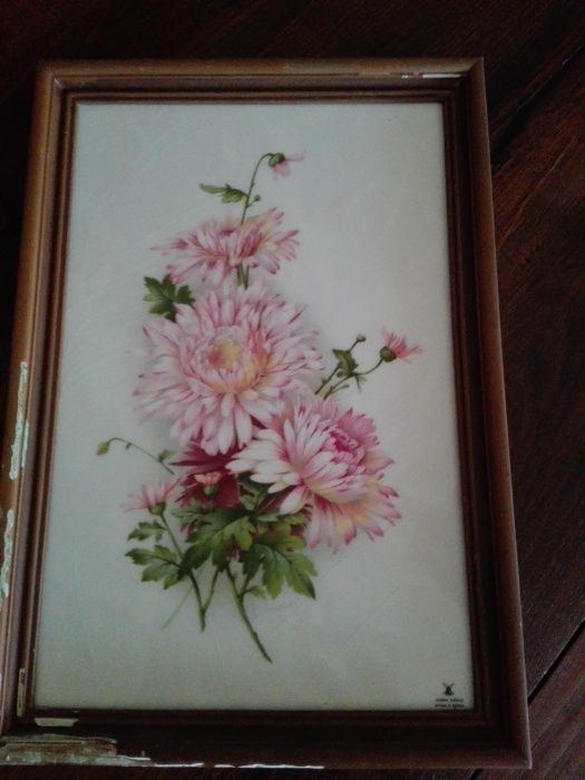 quadro em porcelana pintado à mão