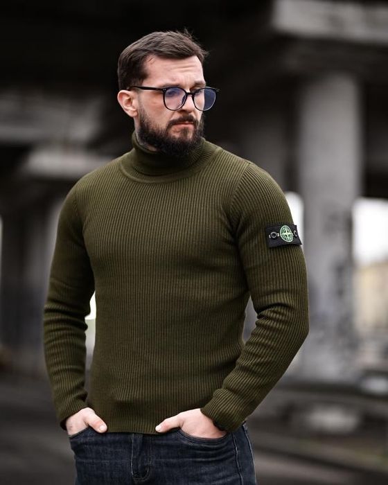 Гольф Stone oliva / чоловічий гольф зимовий стон олива / гольф олива