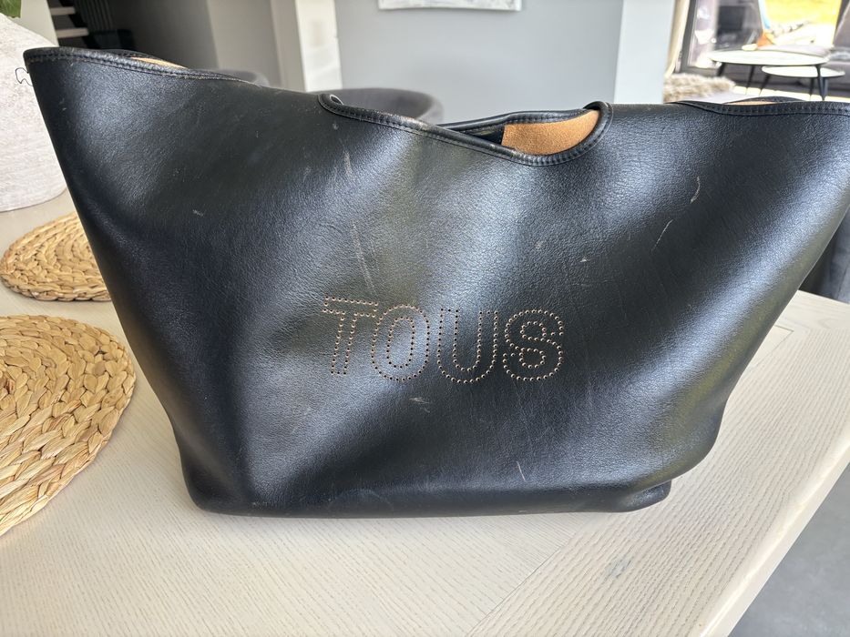 Duza Torba Tous czarna skórzana