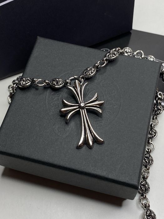 Кулон Хрест Chrome Hearts / Ланцюг на шию Хром Хартс / Кулон серебряного цвета Хром Хардс