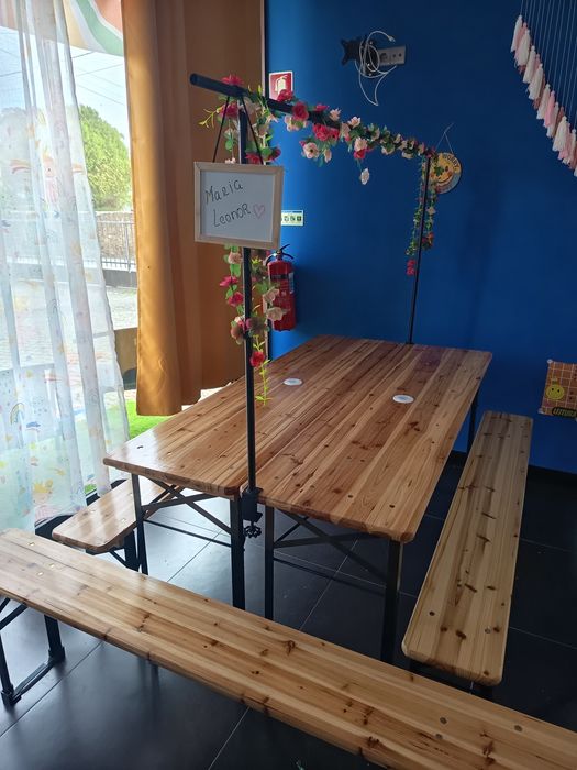 Mesa de jardim desdobrável
