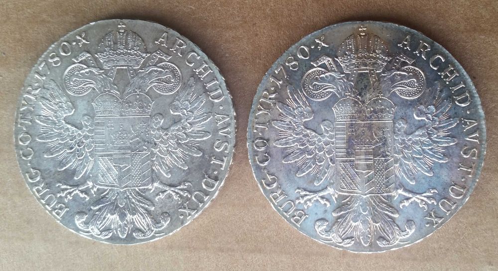 Talar Maria Teresa 1780 Srebro - 2 sztuki