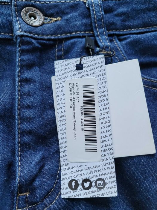Jeansy spodnie damskie Boohoo 38,M wysoki stan high waist