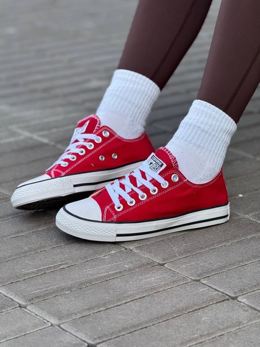 Converse All Star Red жіночі конверси червоні низькі 36-41