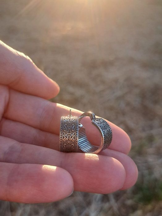 Сережки срібні кільця 15мм sterling silver 925