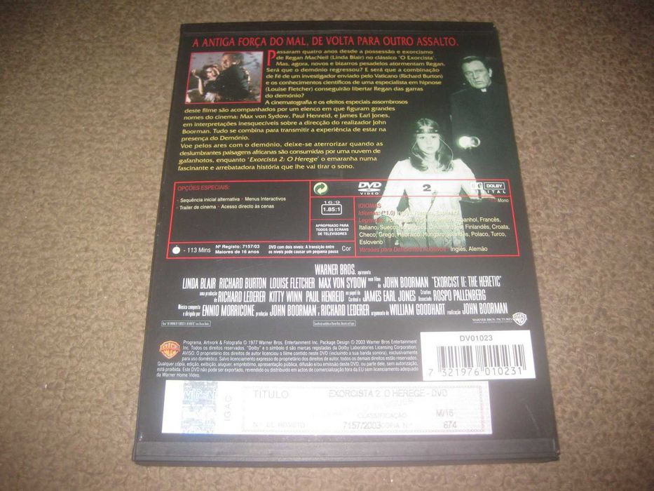 DVD "Exorcista II - O Herege" com Linda Blair/Snapper/Raro!