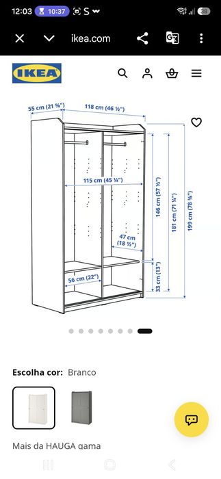 Roupeiro Ikea HAUGA