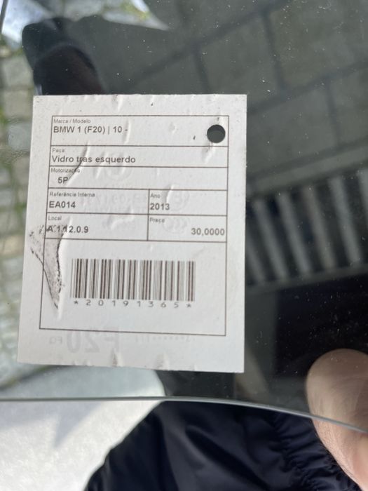 Vidro tras esquerdo BMW