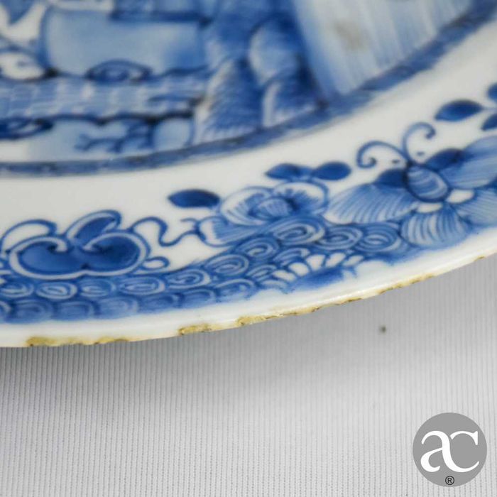 Prato porcelana da China, Pagodes e paisagem, Qianlong, séc. XVIII n5