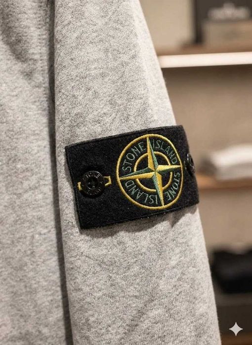 Stone Island Толстовка Мужская - Серое Худи Стон Айленд