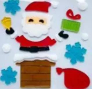 Żelowe naklejki dekoracyjne. Mikołaj w kominie. MCD