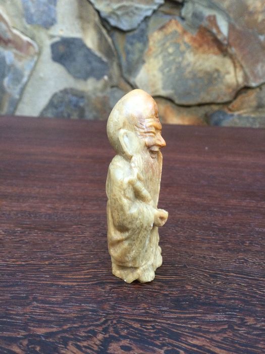 Escultura Buda Chinesa Pedra Dura China Séc XIX 6,5 cm