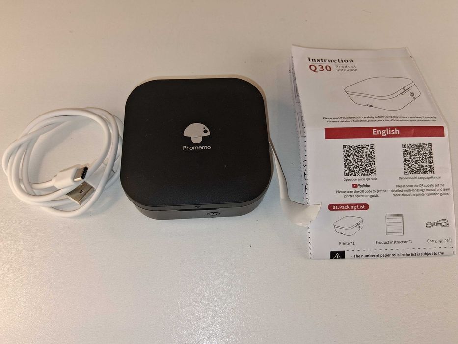 E133 Mini Drukarka Termiczna Phomemo Q30 Do Etykiet Naklejek Bez Tuszu