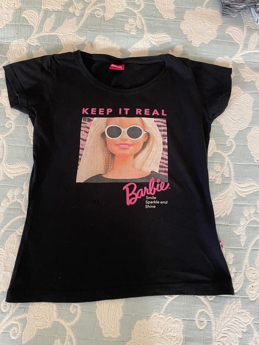 Czarny T-shirt Barbie 152-158 XS