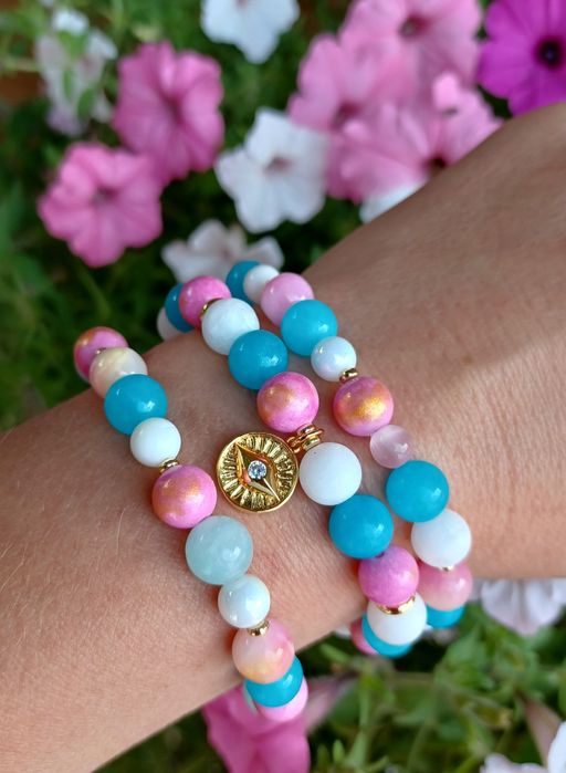 Bransoletki 3w1 z kamienia naturalny Handmade