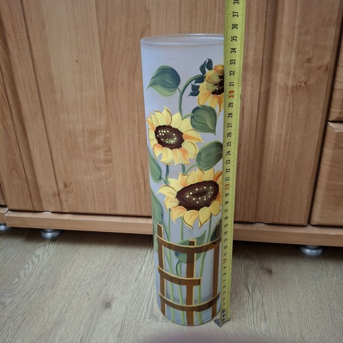 Ваза матове скло, із соняшниками