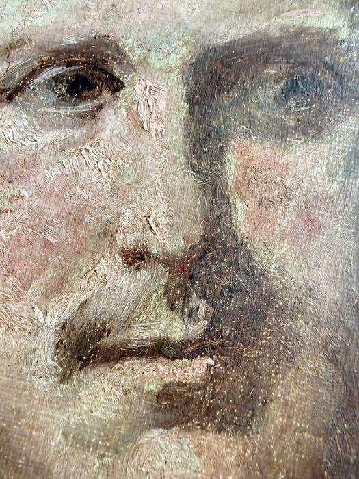 Obraz olejny portret 1895 antyk