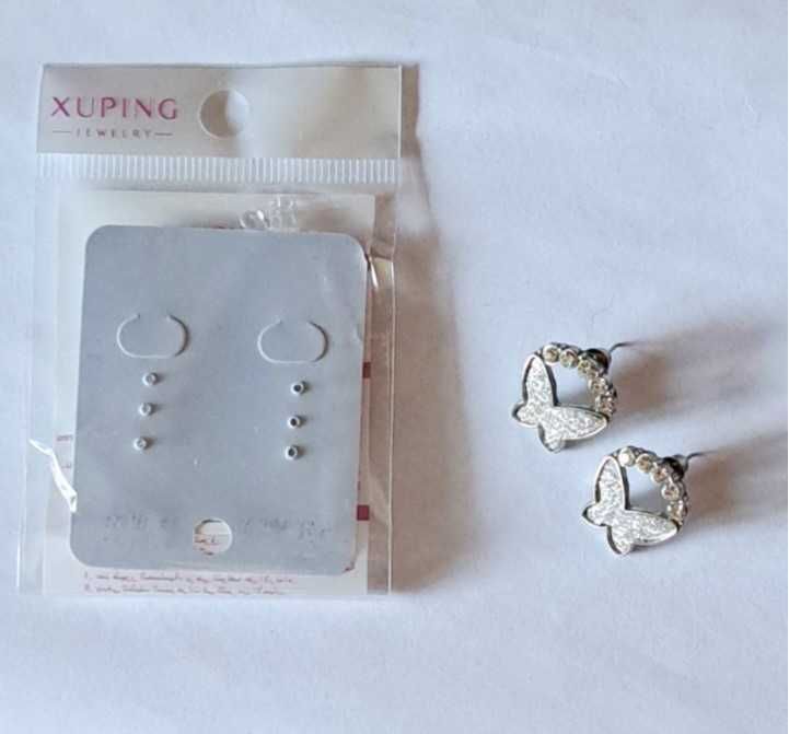 серьги бабочки блестящие