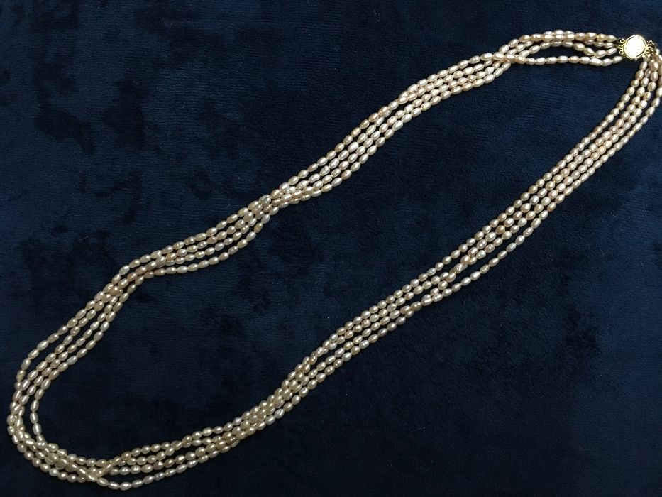 Colar de pérolas barrocas japonesas com fecho em ouro de 14k