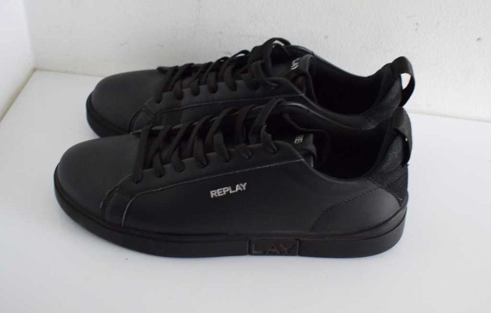 Replay Sneakersy buty czarne skórzane 42