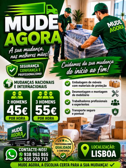 Mudança em lisboa e arredores