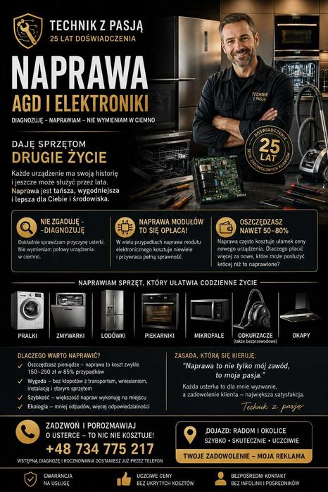Naprawa AGD i Elektroniki – Radom i okolice | 25 lat doświadczenia