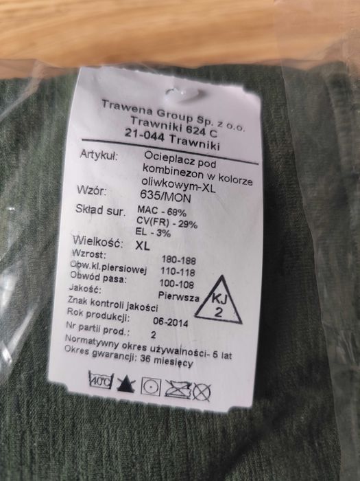 Ocieplacz pod kombinezon czołgisty MON