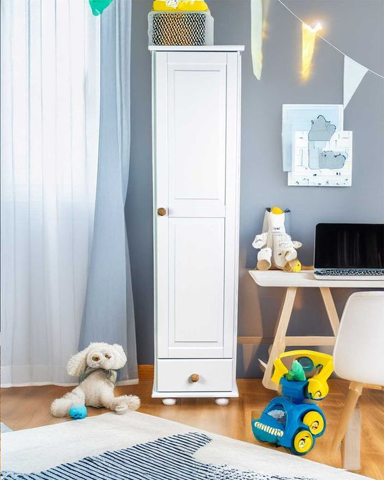 Szafa słupek jednodrzwiowa niebieska | Pastelovemeble