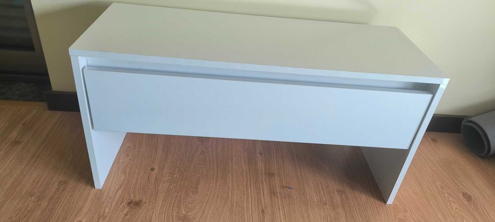 Móvel de arrumação branco com gaveta – 80 cm