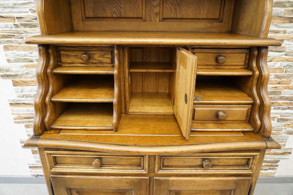 Sekretarzyk dębowy lity dąb biurko z nadstawką szer. 92 cm  (p-1078)