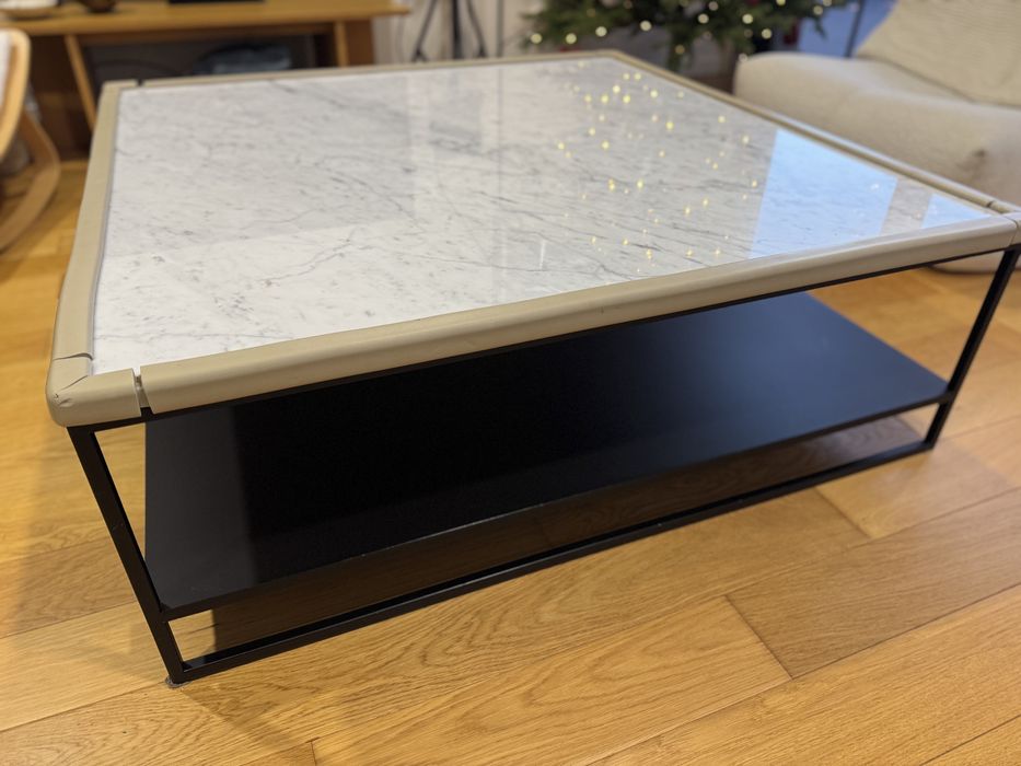 Mesa de centro Ethnicraft Mármore Carrara Branco