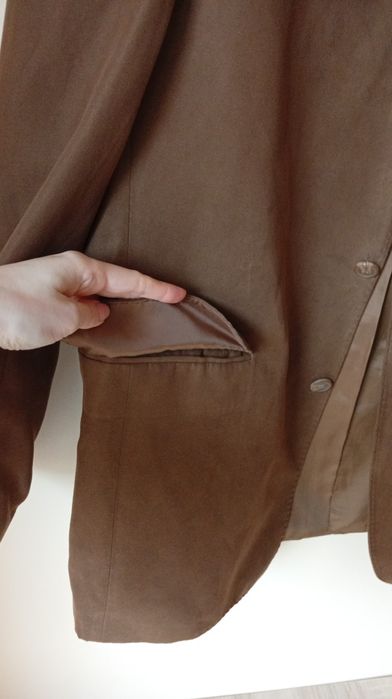 Brązowa  zamszowa marynarka oversize , rozmiar XL