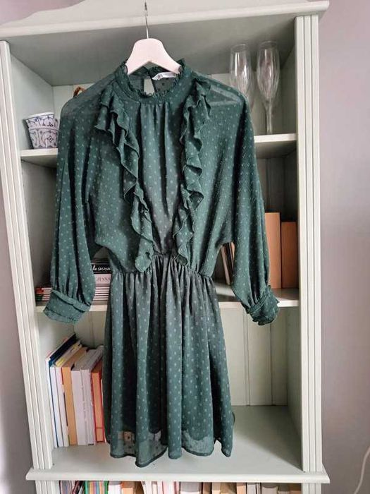 Sukienka/kombinezon Zara butelkowa zieleń r. XS