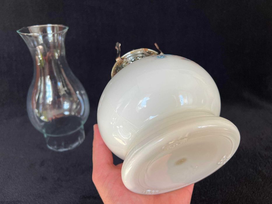 Lampa Naftowa Ceramika Vintage Antyk