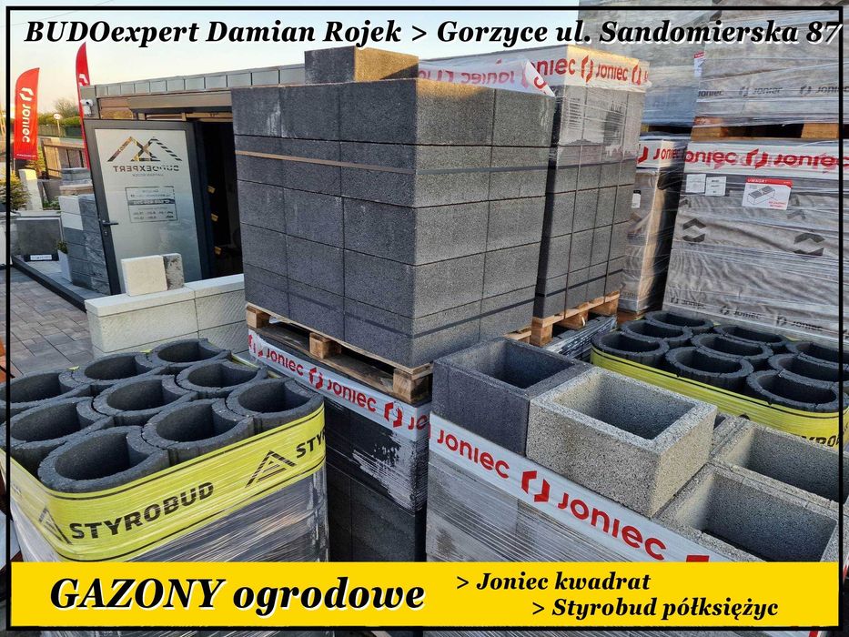 Gazony ogrodowe Joniec Moonflor duży format 40x30x25 donica betonowa